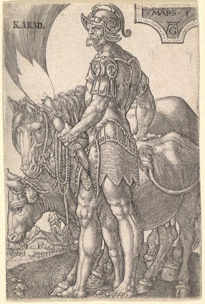 Mars, fra De syv planeter, 1533. af Heinrich Aldegrever
