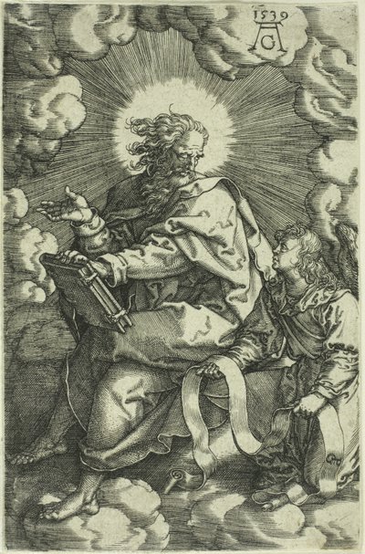 Matthew, fra De fire evangelister, 1539 af Heinrich Aldegrever