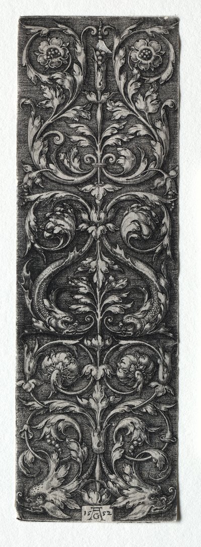 Ornamentdesign med fisk af Heinrich Aldegrever