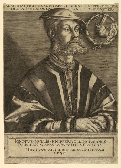 Portræt af Bernard Knipperdolling, en chef for anabaptisterne i Münster af Heinrich Aldegrever