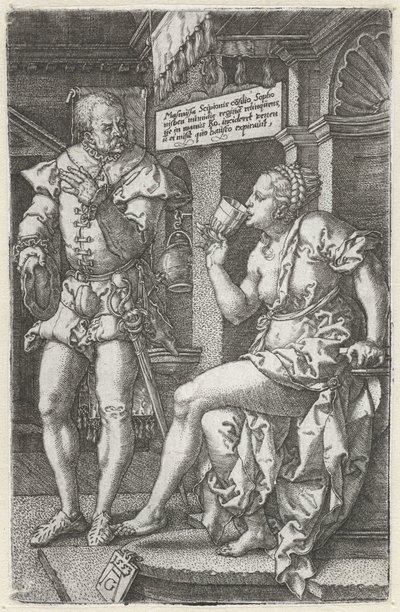 Sophonisba drikker gift af Heinrich Aldegrever