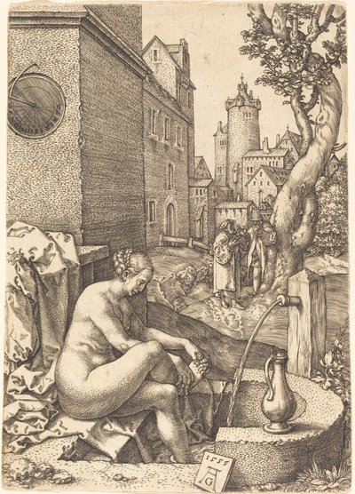 Susanna overrasket af de to ældste, 1555. af Heinrich Aldegrever