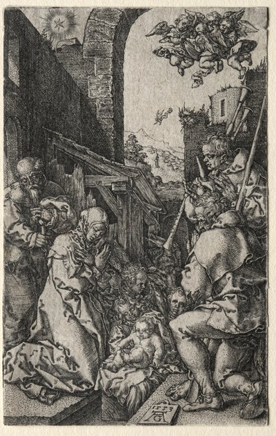 Hyrdernes tilbedelse, 1553. af Heinrich Aldegrever