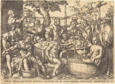 Den rige mand ved bordet, 1554. af Heinrich Aldegrever