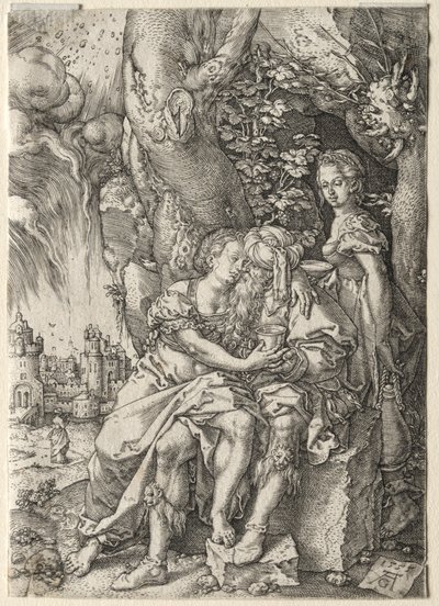 Historien om Lot: Lot med sine døtre, 1555. af Heinrich Aldegrever