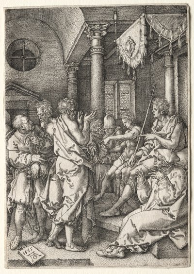 Historien om Susanna: Daniel krydsforhører de ældste. af Heinrich Aldegrever