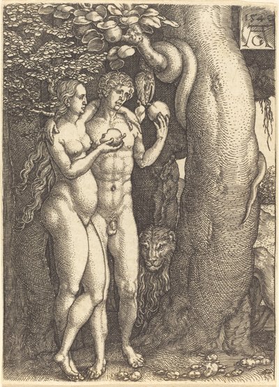 The Temptation by the Snake, 1540. af Heinrich Aldegrever