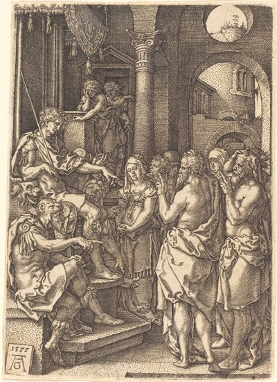 De to ældste foran dommeren, 1555. af Heinrich Aldegrever