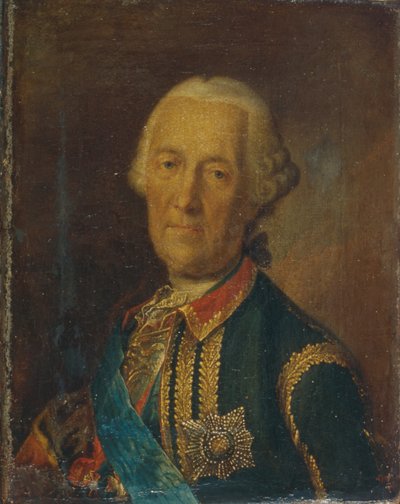 Portræt af feltmarskalen og politikeren grev Burkhard Christoph von Munnich 1683-1767, 1764 af Heinrich Buchholz