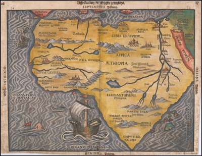 1592-kort over Afrika på tjekkisk af Heinrich Bünting af Heinrich Bünting