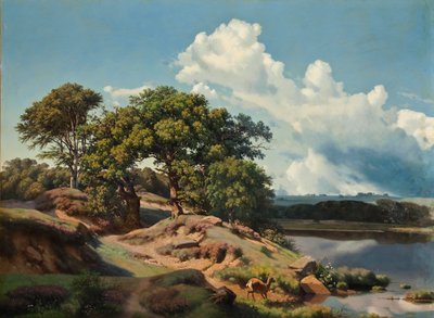 Danish: Dansk landskab. Danish landscape. af Heinrich Buntzen
