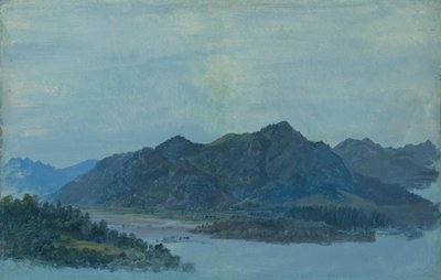 Inn-dalen nær Flintsbach med Falkenstein Slot og Kaiser-bjergene i baggrunden af Heinrich Burkel