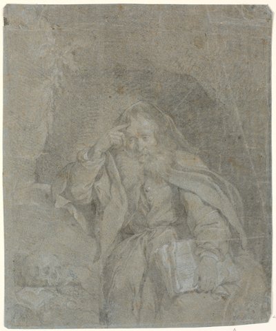 Den hellige Hieronymus mediterende i sin hule af Heinrich Dittmers