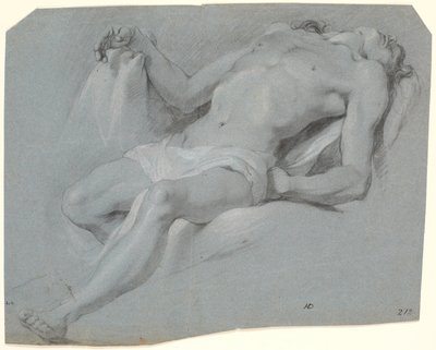 Liggende mandlig model; studie til Pietà? af Heinrich Dittmers