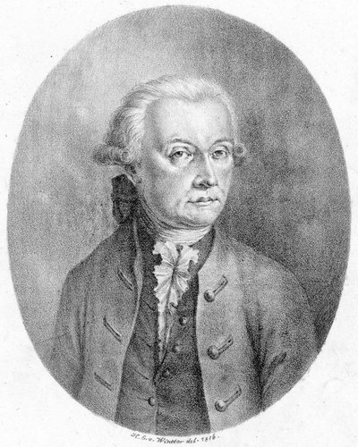 Afbildet person:  Leopold Mozart af Heinrich Eduard Winter