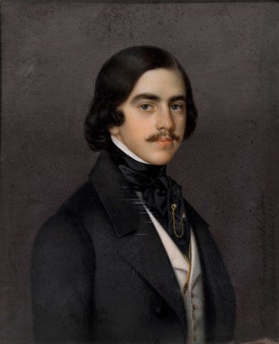 Portræt af Mikhail Alexandrovich Bakunin 1814-1876, 1841. af Heinrich Ferdinand Grünewald