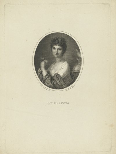 Portræt af skuespillerinden Friederike Wilhelmine Hartwig 1777-1849, ca. 1801 af Heinrich Friedrich Thomas Schmidt