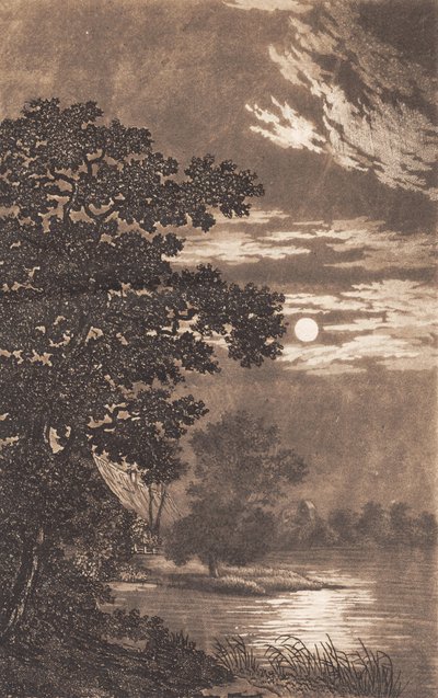 Måneskin over en sø af Heinrich Grosch