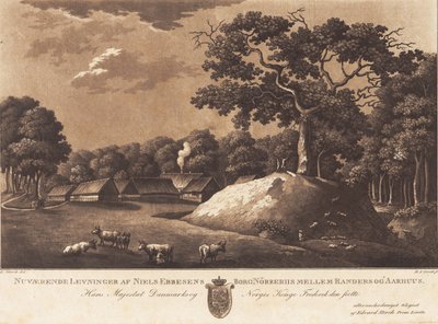 Nuværende levninger af Niels Ebbesens borg Nørreriis. E Storch del. af Heinrich Grosch