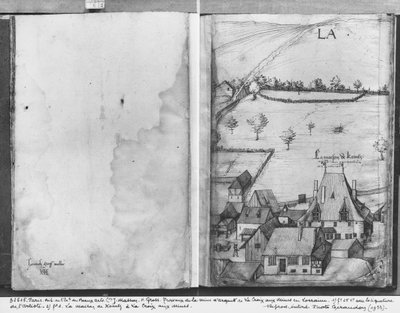 Fol.1 La Croix-aux-Mines landsby, Lorraine. Huset til Kointz, minernes og fol.25v, underskrift af kunstneren, ca. 1530 (pen og blæk og wc på papir) af Heinrich Gross or Groff