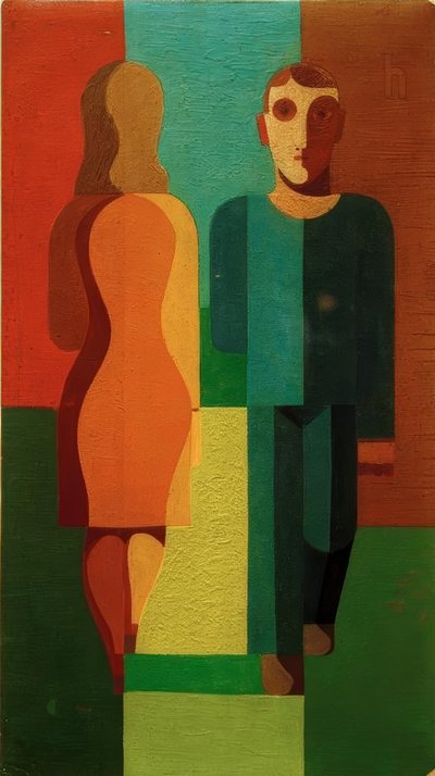 Gående (par) af Heinrich Hoerle