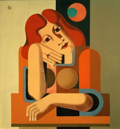 Melankolsk pige af Heinrich Hoerle
