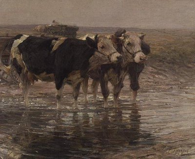 Kvægvanding af Heinrich Johann von Zugel