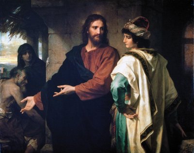 Jesus og den rige unge hersker af Heinrich Karl Hofmann