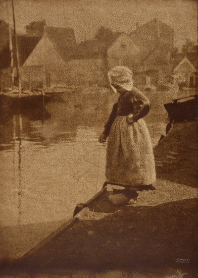 Hollandsk pige i landskab af Heinrich Kuhn
