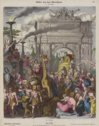 En romersk triumf (farvet gravering) af Heinrich Leutemann