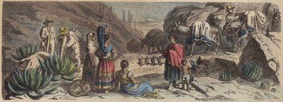 En bjergvej i Mexico (farvet gravering) af Heinrich Leutemann