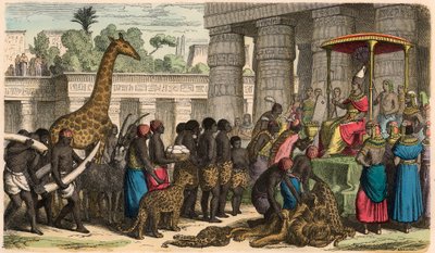 Det gamle Egypten: Etiopiere bringer deres hyldest til Farao af Heinrich Leutemann