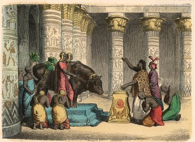 Det gamle Egypten: Tilbedelse af Apis Bull af Heinrich Leutemann