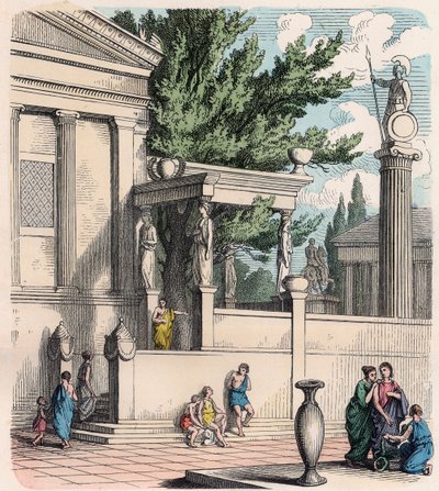 Det antikke Grækenland: Det hellige oliventræ på slottet (Akropolis) i Athen af Heinrich Leutemann