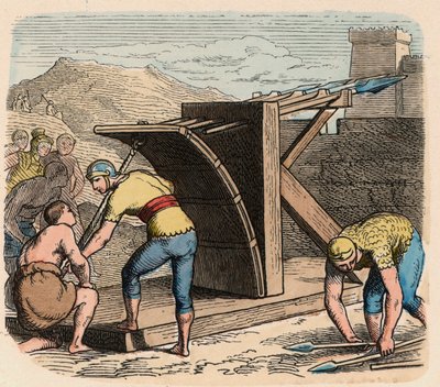 Antikkens Rom: Våben, Ballista, maskine brugt under belejring af Heinrich Leutemann