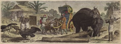 Scene i Bengal, Indien (farvet gravering) af Heinrich Leutemann