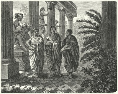 Den romerske kejser Augustus, Gaius Maecenas og Vergil (stik) af Heinrich Leutemann
