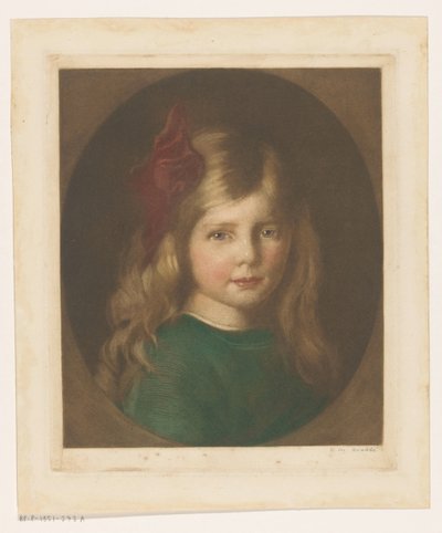 Portræt af en ukendt pige af Heinrich M. Krabbé (signed by artist)