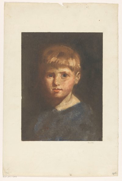 Portræt af en ukendt dreng af Heinrich M. Krabbé (signed by artist)