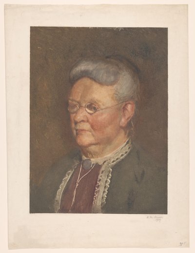 Portræt af en gammel dame af Heinrich M. Krabbé (signed by artist)