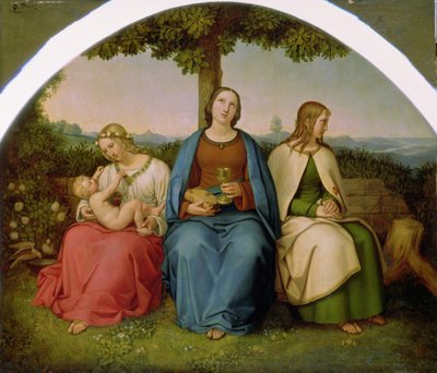 Tro, håb og kærlighed, 1819 (olie på træ) af Heinrich Maria von Hess