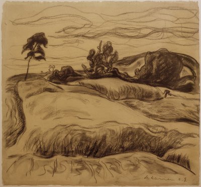 Bakket landskab af Heinrich Nauen