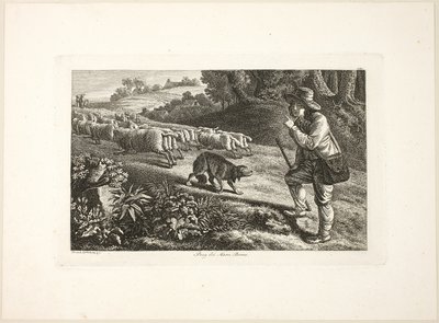 Arcadian Shepherd Boy og hans flok får af Heinrich Reinhold