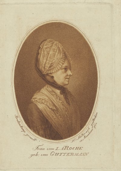 Sophie von La Roche, født Gutermann von Gutershofen 1730-1807, 1782. af Heinrich Sintzenich