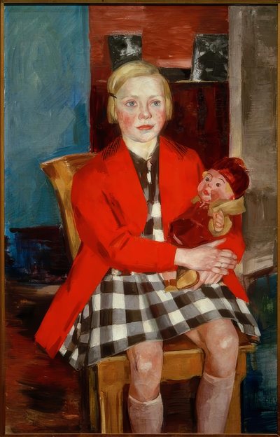 Pige med en dukke (Käte Werner) af Heinrich Stegemann
