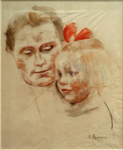 Mor med barn (Anna og Käte Werner) af Heinrich Stegemann