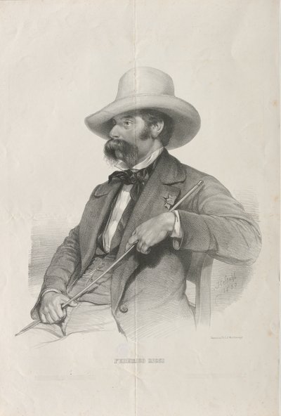 Portræt af komponisten Federico Ricci 1809-1877, 1853. af Heinrich Stohl