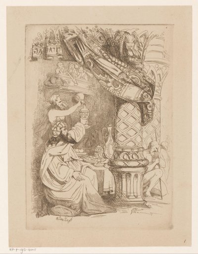 Mand ved en banket får en refill frådseri (Gula) Deadly Sins and the Fall (serietitel) af Heinrich Vianden