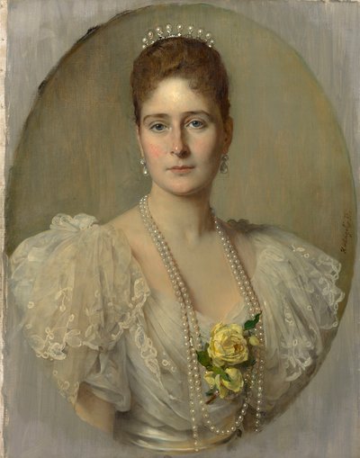 Portræt af kejserinde Alexandra Fyodorovna af Rusland 1872-1918, tsar Nicholas II