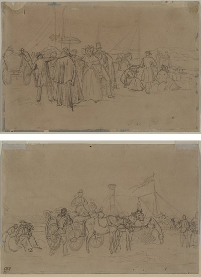 Passagerer til Rhine Steamer (recto) Passagerer til Rhine Steamer (verso) af Heinrich von Mayr
